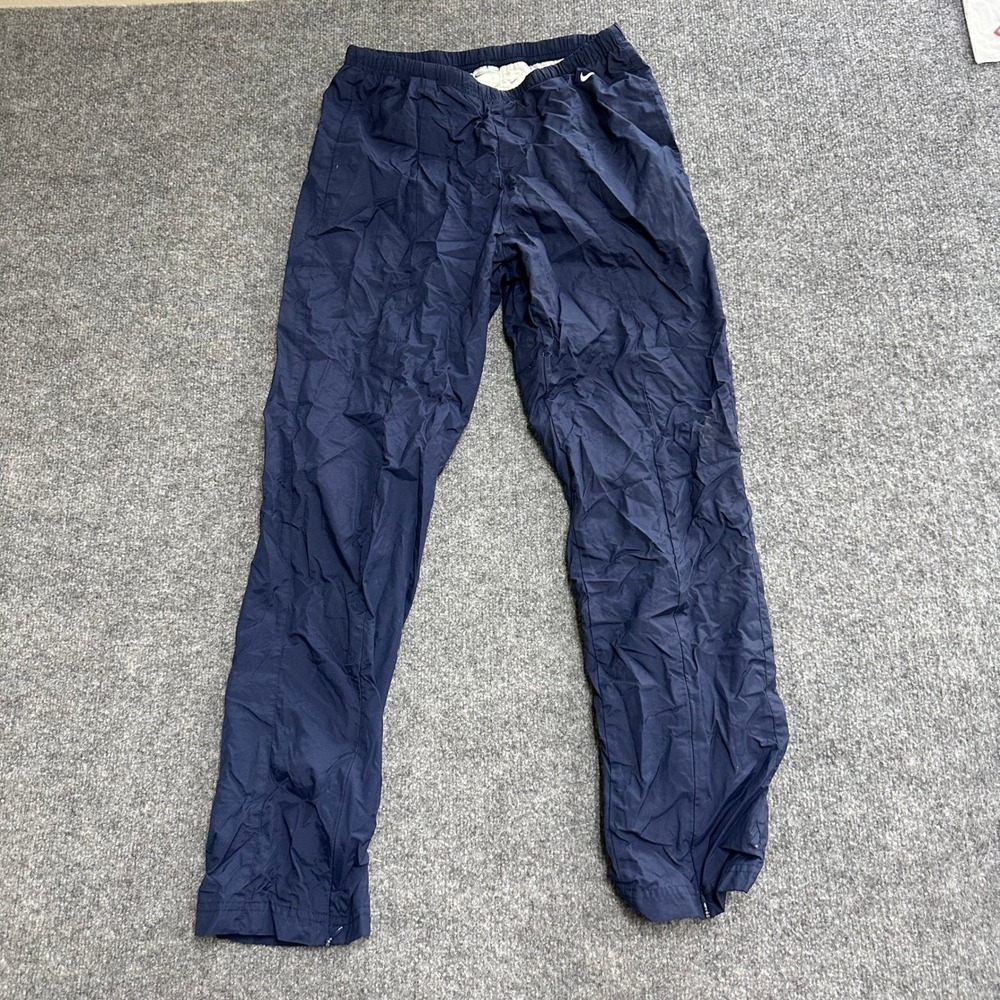 Nike Track Pants Womens Size XS Navy Blue Nylon Windbreaker Athletic Joggers